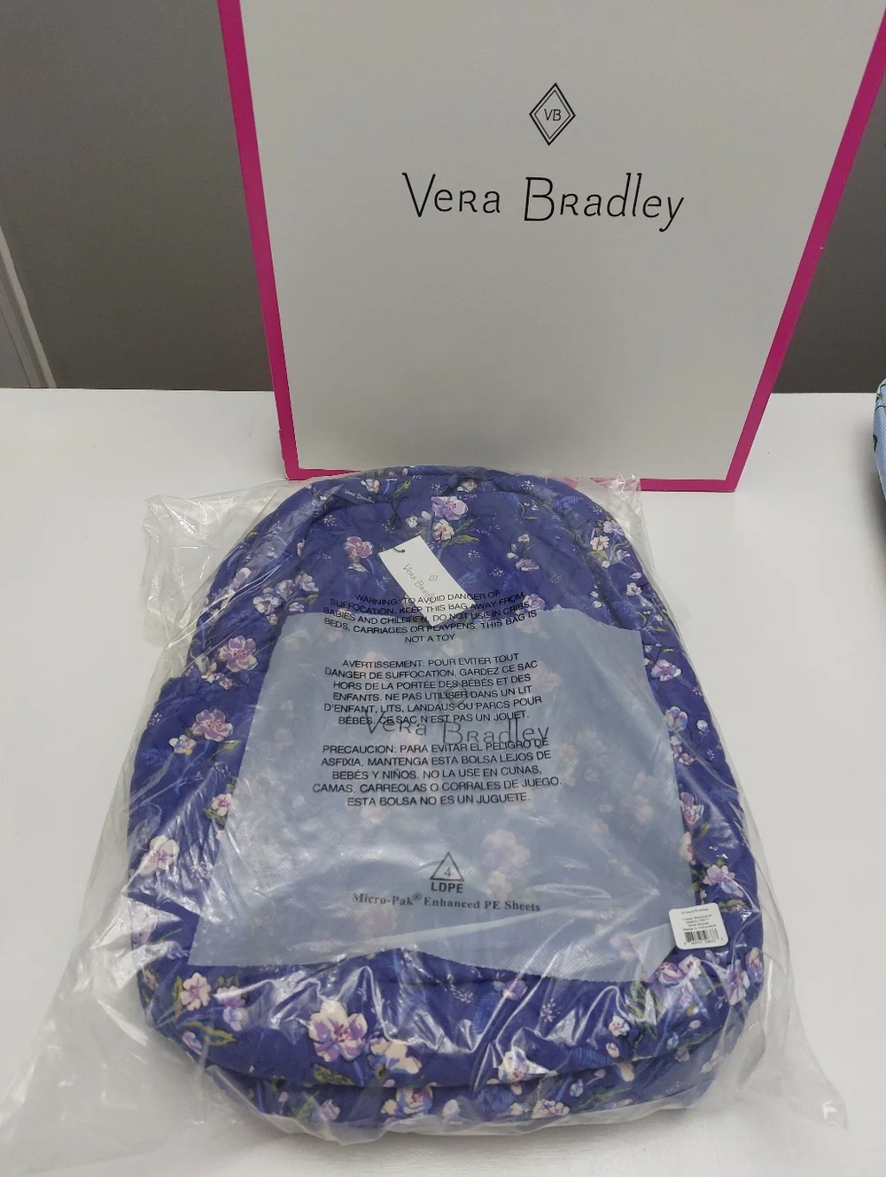 Vera Bradley Large Travel Backpack Wild Roses NWT